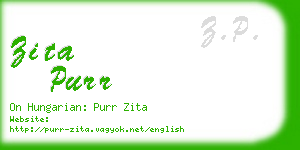 zita purr business card